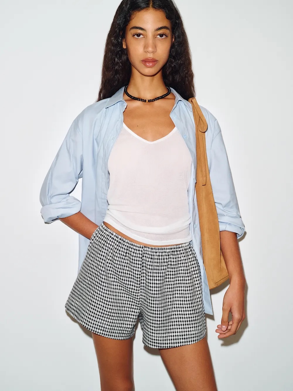 Reformation Gingham mini linen shorts - NWT
